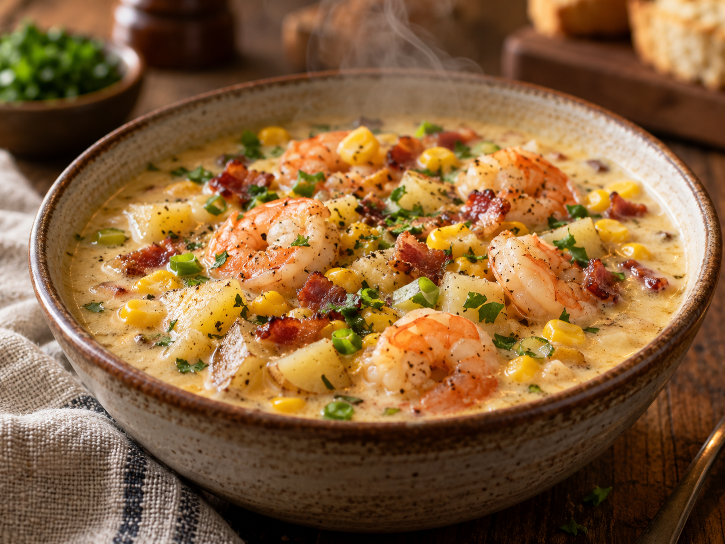 Shrimp and Corn Chowder for Cool-Weather Comfort Food Shrimp and Corn Chowder for Cool-Weather Comfort Food
